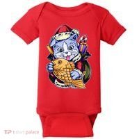 Santa Claus Christmas Cat Bringing Goldfish Baby Bodysuit thumb 0
