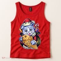 Santa Claus Christmas Cat Bringing Goldfish Tank Top thumb 2