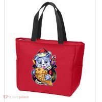 Santa Claus Christmas Cat Bringing Goldfish Tote Bag thumb 3