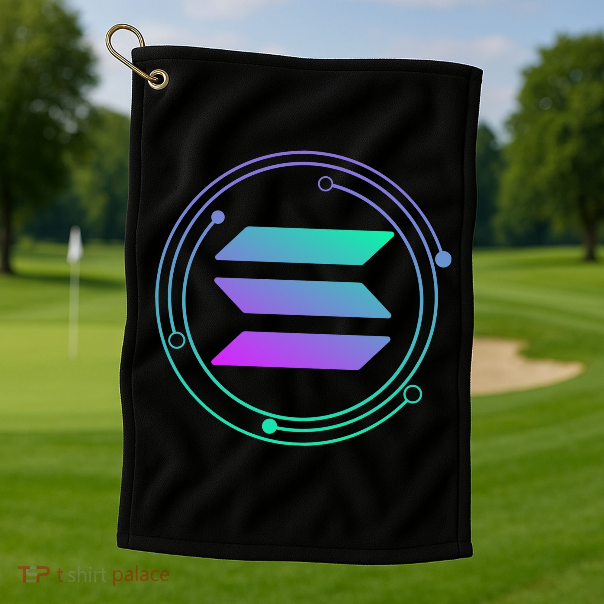 Solana Crypto Coin Currency Golf Towel