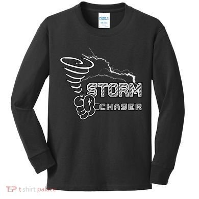 Storm Chaser Cool Electric Lightning Tornado Weather Kids Long Sleeve Shirt