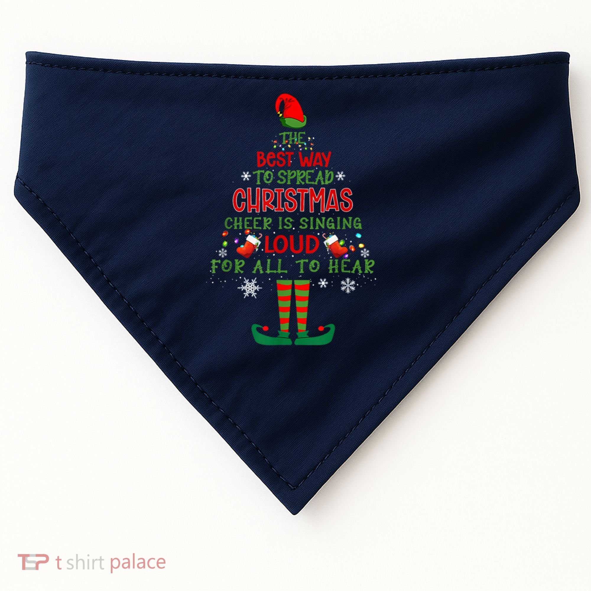 Spread Christmas Cheer Sing Out Loud Funny Festive Christmas USA-Made Doggie Bandana