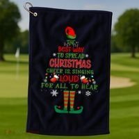 Spread Christmas Cheer Sing Out Loud Funny Festive Christmas Golf Towel thumb 1
