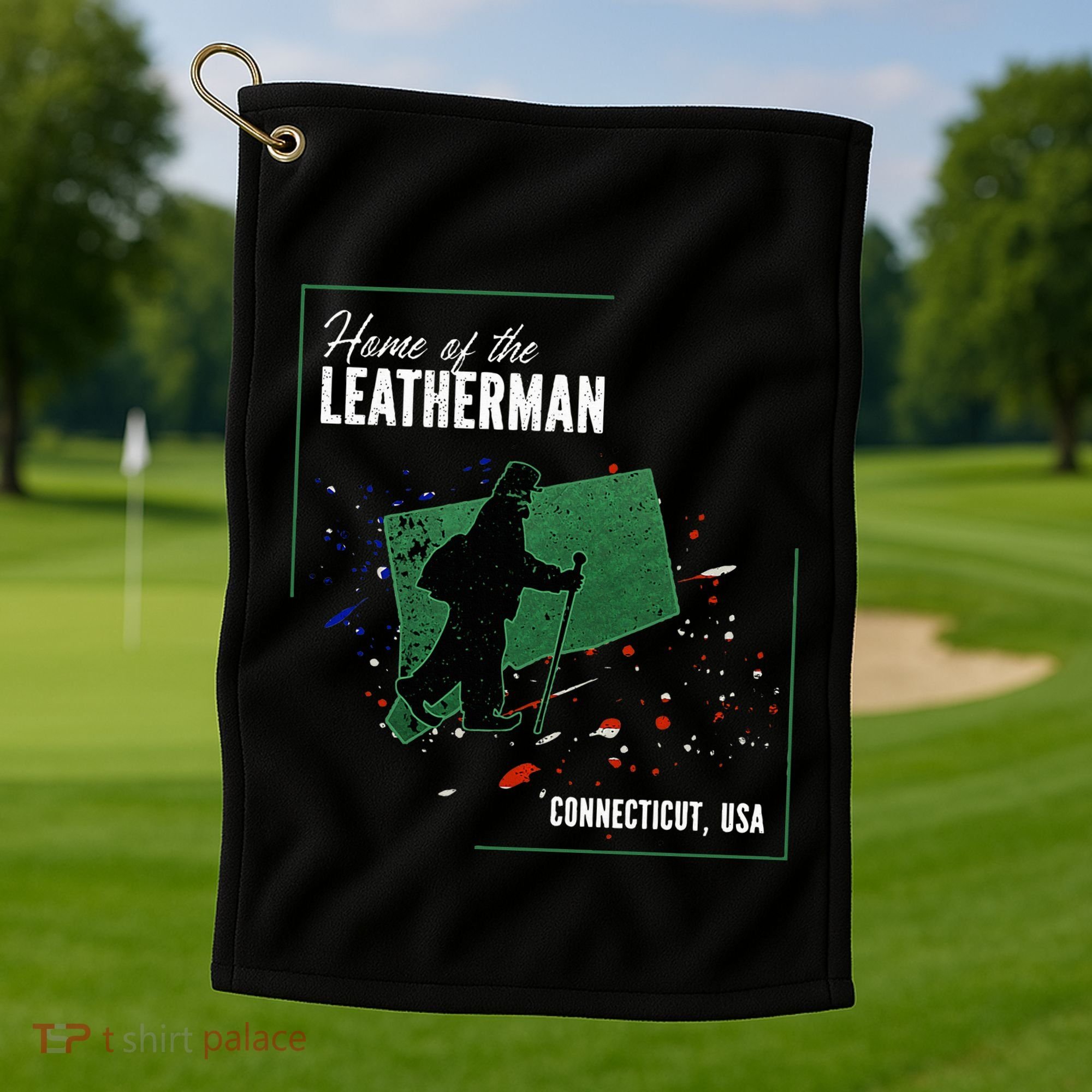 Supernatural Connecticut Cryptid Home Of The Leatherman Golf Towel