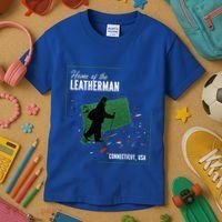 Supernatural Connecticut Cryptid Home Of The Leatherman Kids T-Shirt thumb 3