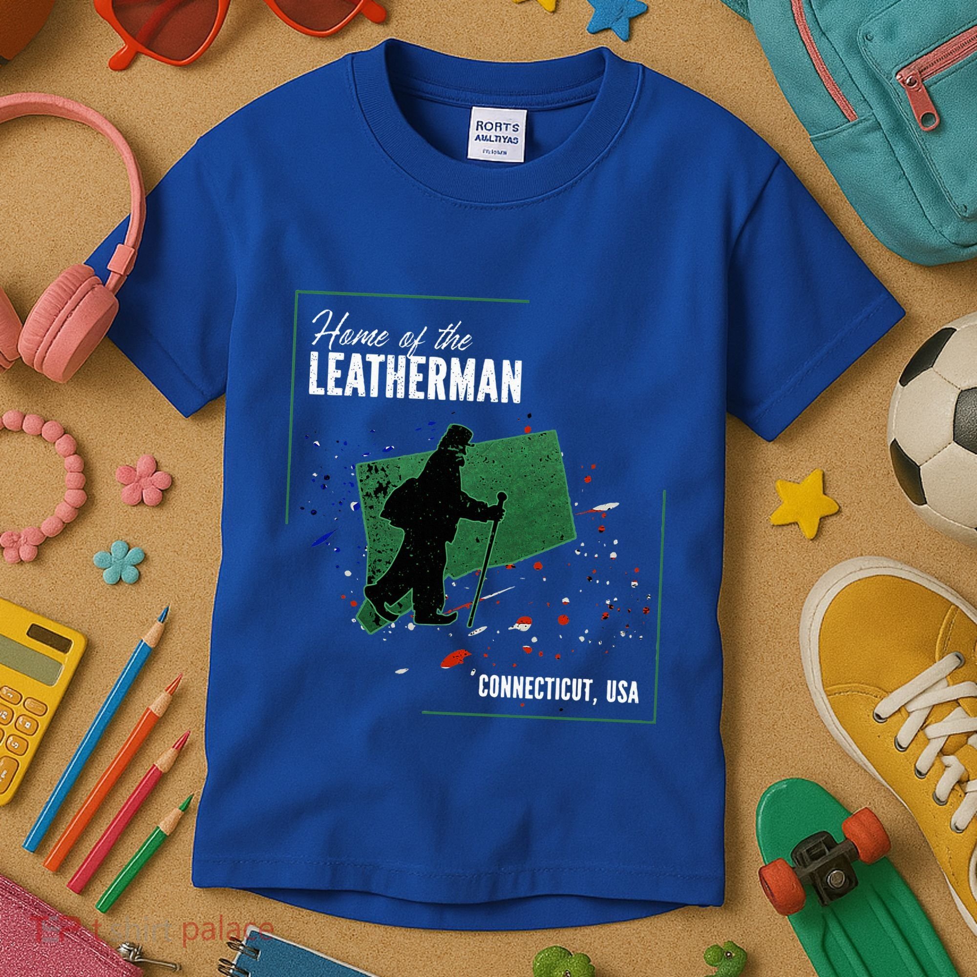 Supernatural Connecticut Cryptid Home Of The Leatherman Kids T-Shirt