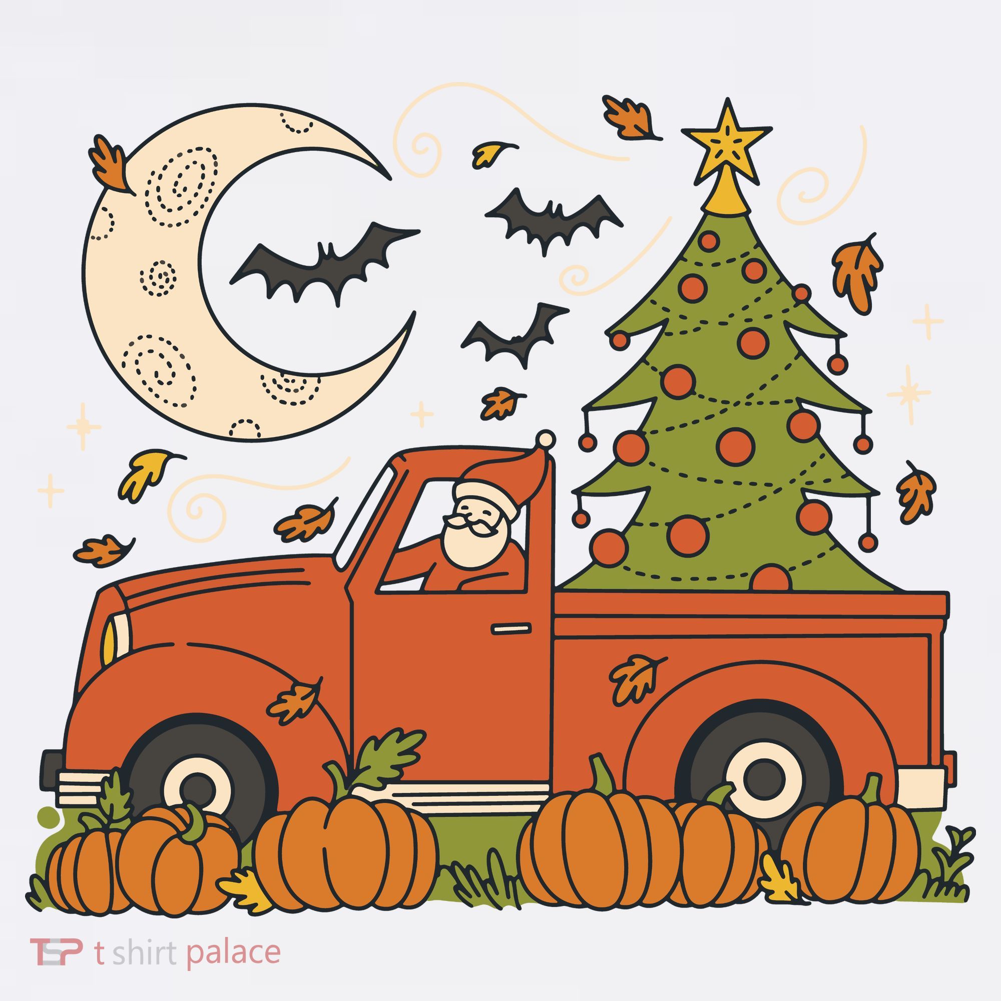 Santa Claus Christmas Holiday Truck T-Shirt