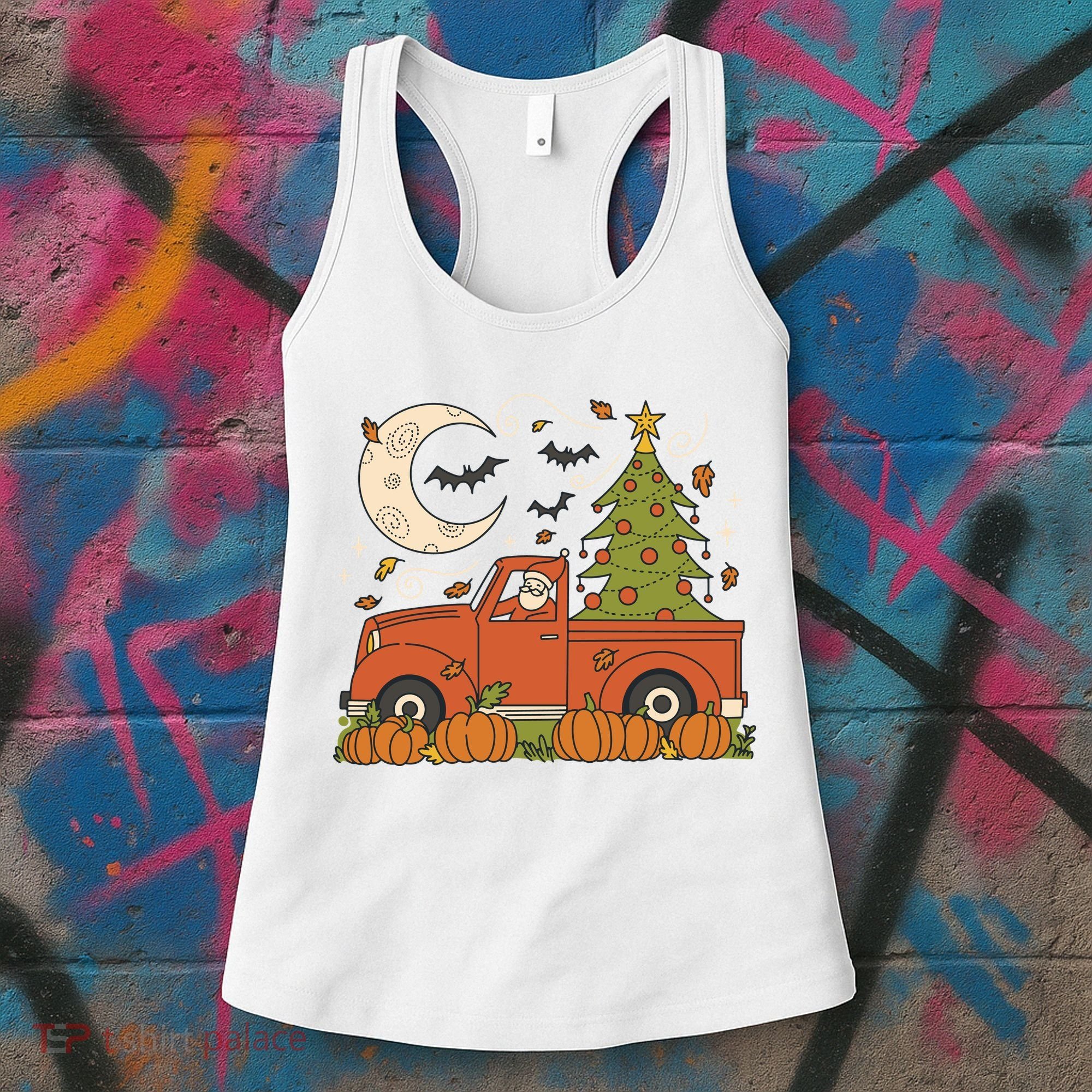 Santa Claus Christmas Holiday Truck Women's Tank Top