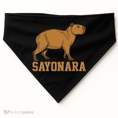 Sayonara Capybara Cartoon Animal Lovers USA-Made Doggie Bandana