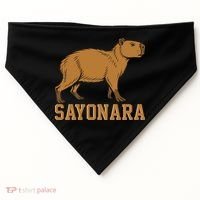 Sayonara Capybara Cartoon Animal Lovers USA-Made Doggie Bandana thumb 0