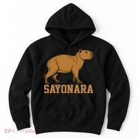 Sayonara Capybara Cartoon Animal Lovers Hoodie thumb 0