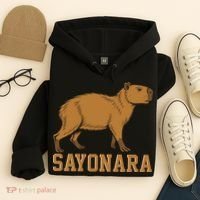 Sayonara Capybara Cartoon Animal Lovers Hoodie thumb 4