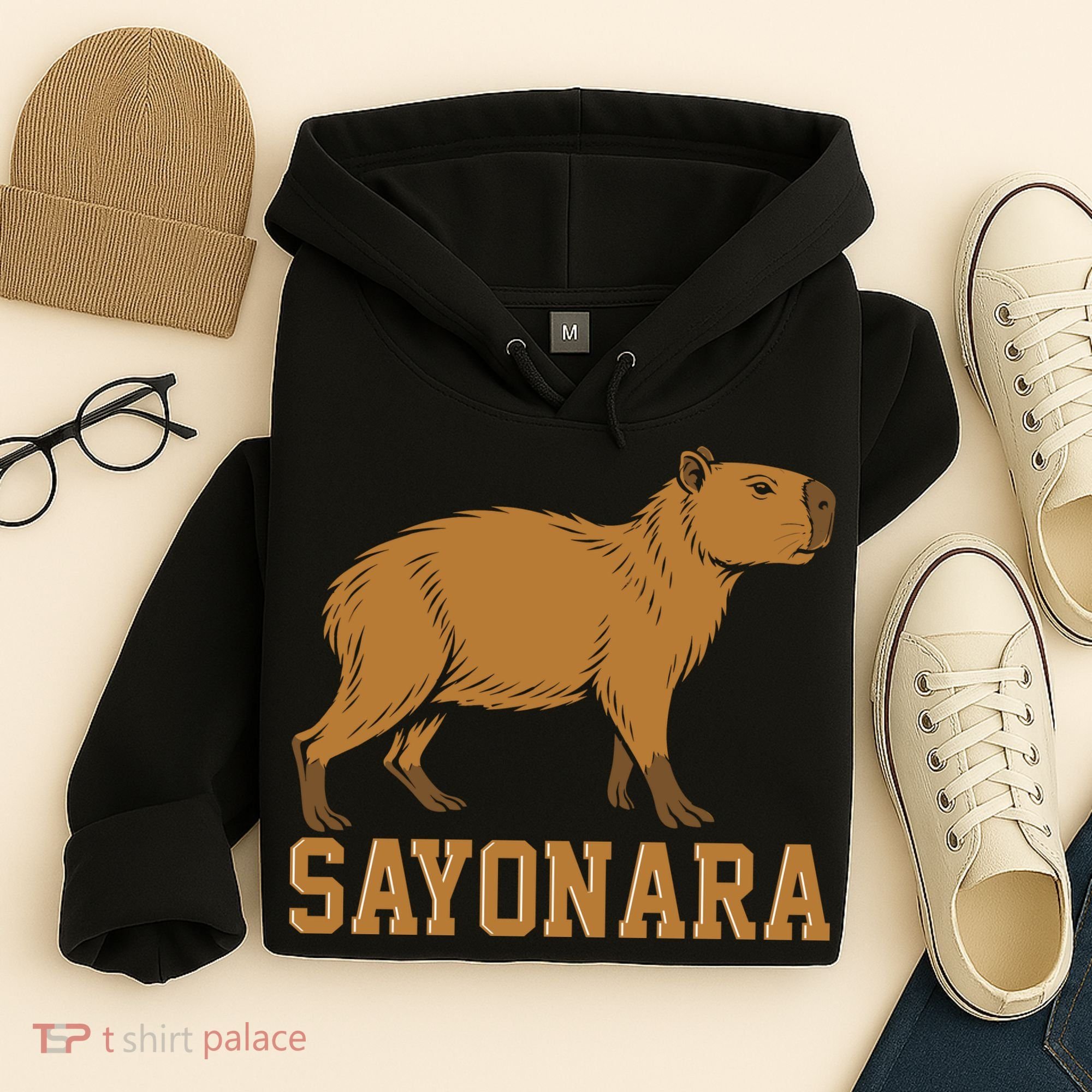 Sayonara Capybara Cartoon Animal Lovers Hoodie