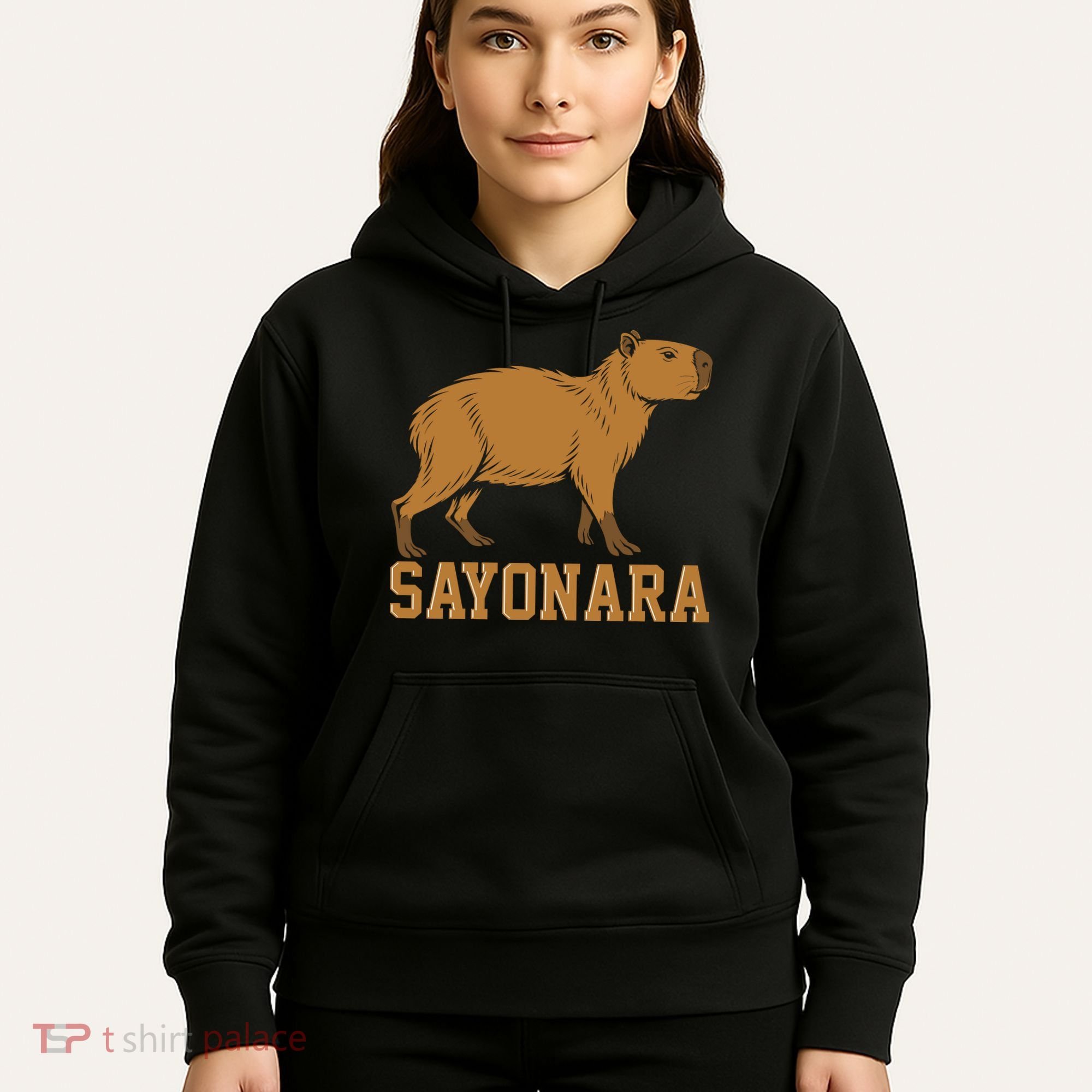 Sayonara Capybara Cartoon Animal Lovers Hoodie