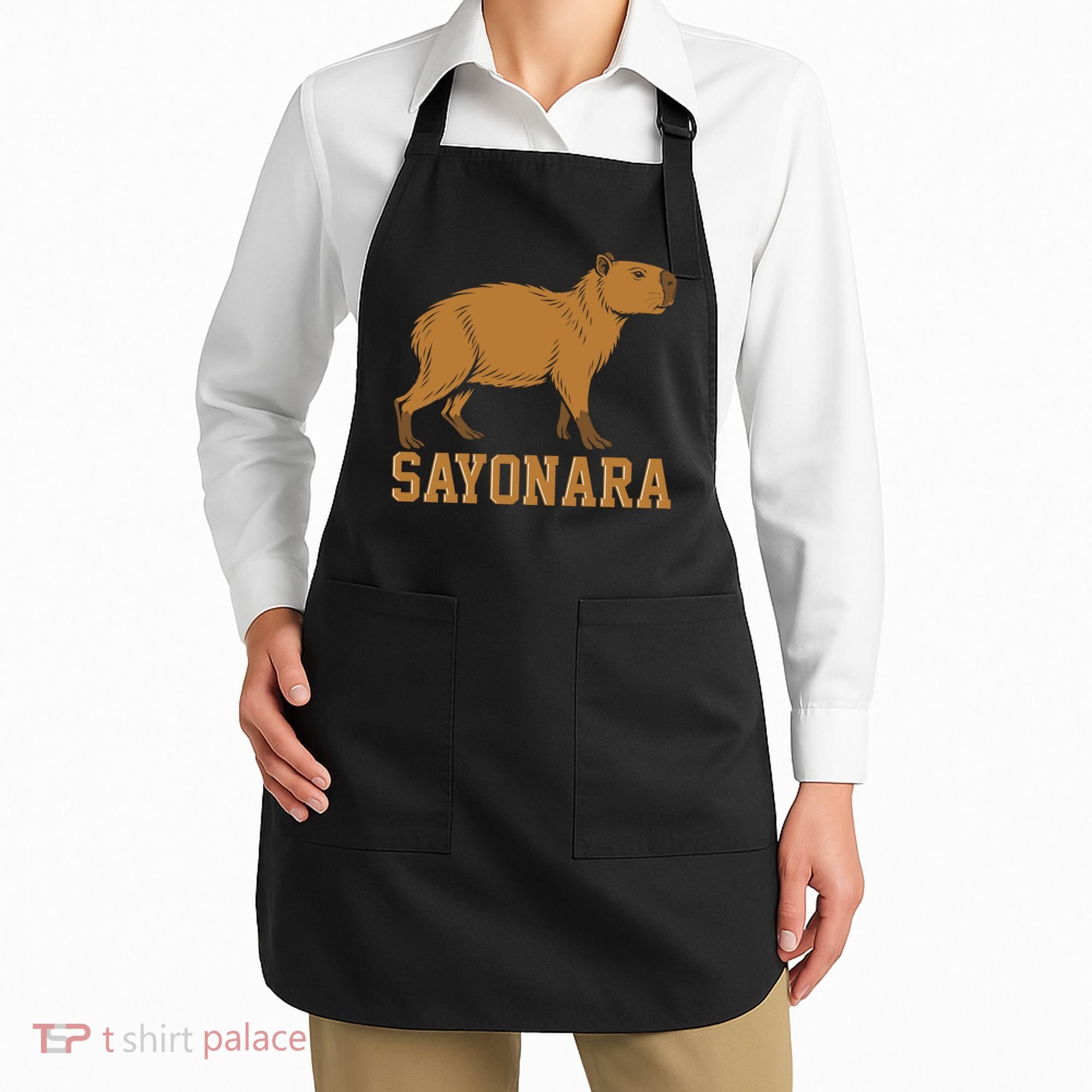 Sayonara Capybara Cartoon Animal Lovers Apron