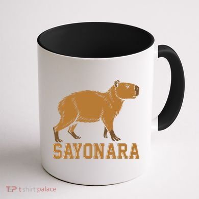 Sayonara Capybara Cartoon Animal Lovers Coffee Mug back