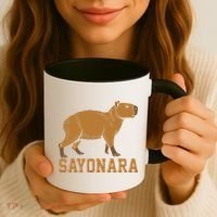 Sayonara Capybara Cartoon Animal Lovers Coffee Mug thumb 3