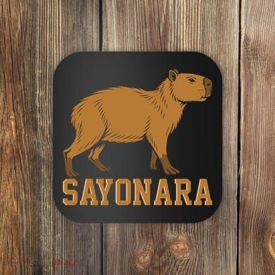 Sayonara Capybara Cartoon Animal Lovers Coaster