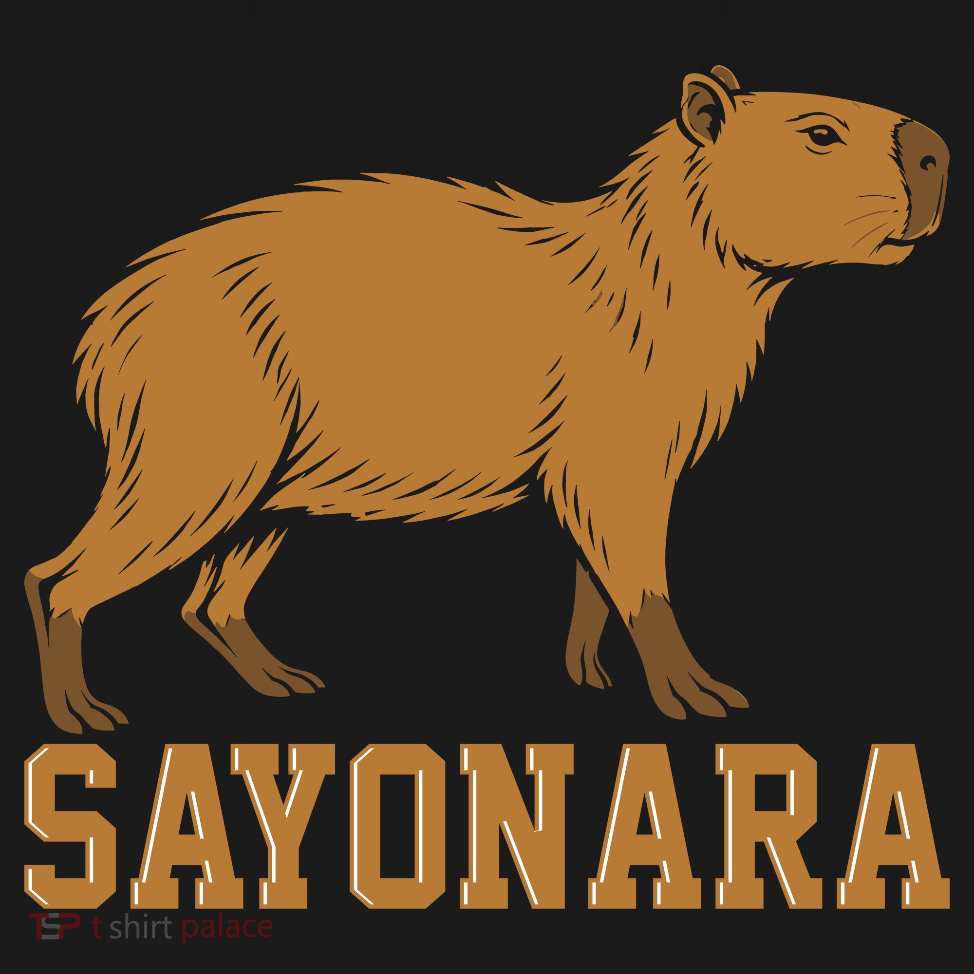 Sayonara Capybara Cartoon Animal Lovers Polo