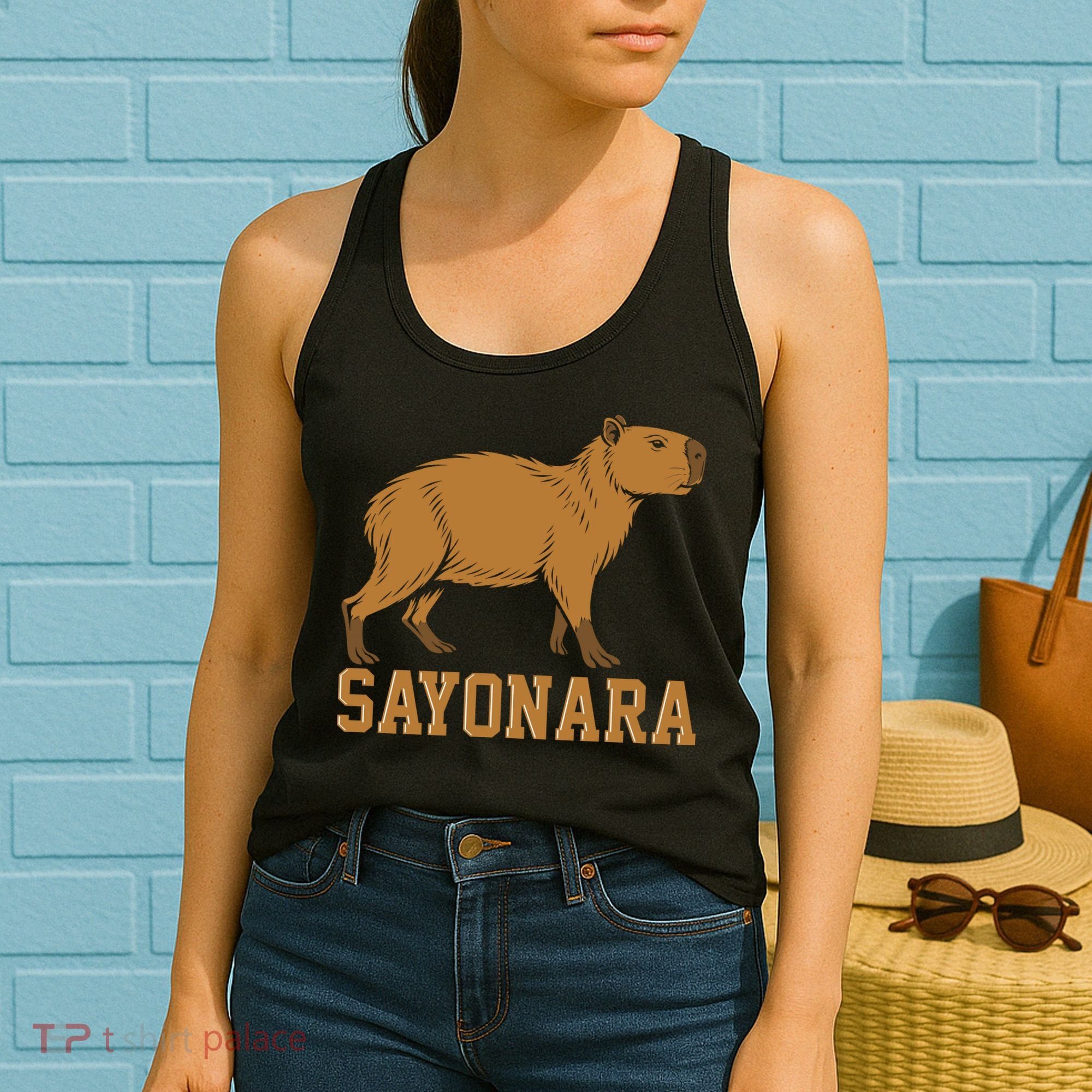 Sayonara Capybara Cartoon Animal Lovers Women's Tank Top