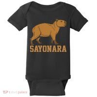 Sayonara Capybara Cartoon Animal Lovers Baby Bodysuit thumb 0