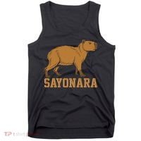 Sayonara Capybara Cartoon Animal Lovers Tank Top thumb 0