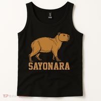Sayonara Capybara Cartoon Animal Lovers Tank Top thumb 2