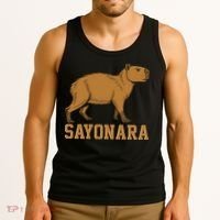 Sayonara Capybara Cartoon Animal Lovers Tank Top thumb 3