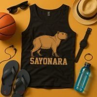 Sayonara Capybara Cartoon Animal Lovers Tank Top thumb 4