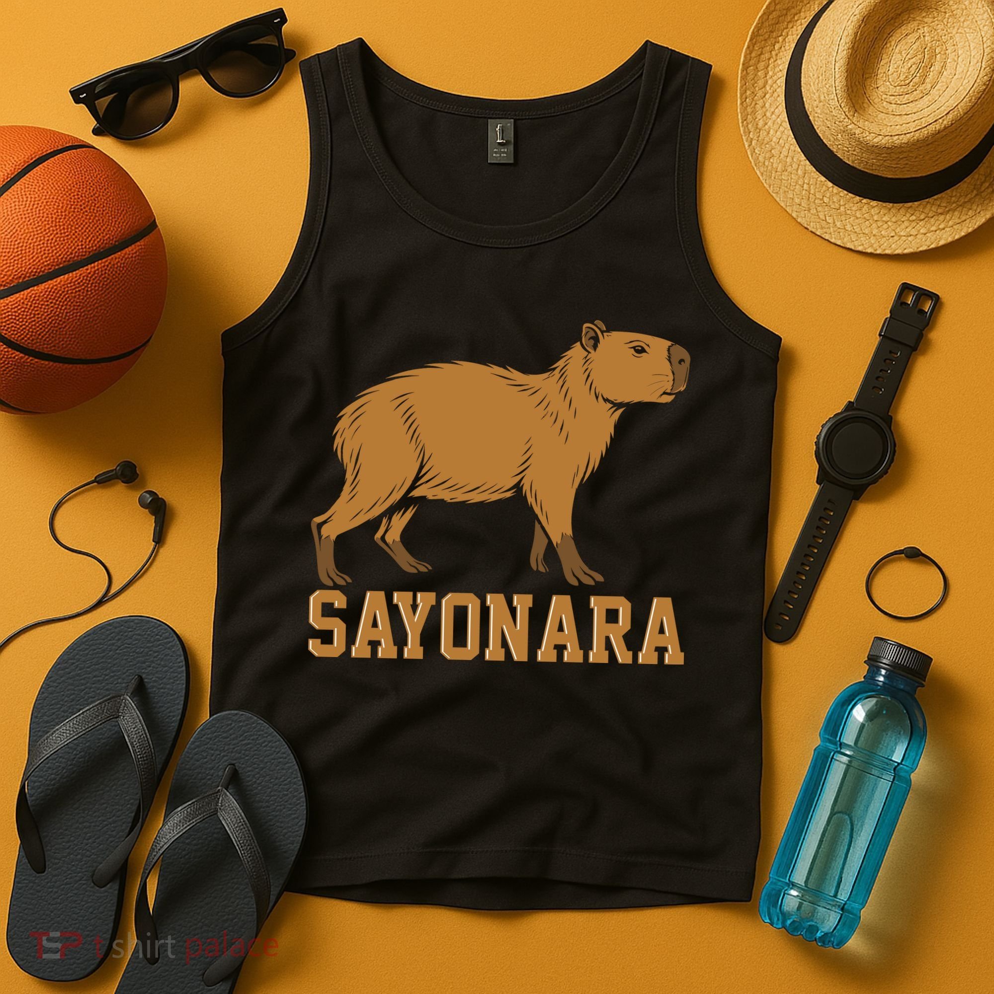 Sayonara Capybara Cartoon Animal Lovers Tank Top
