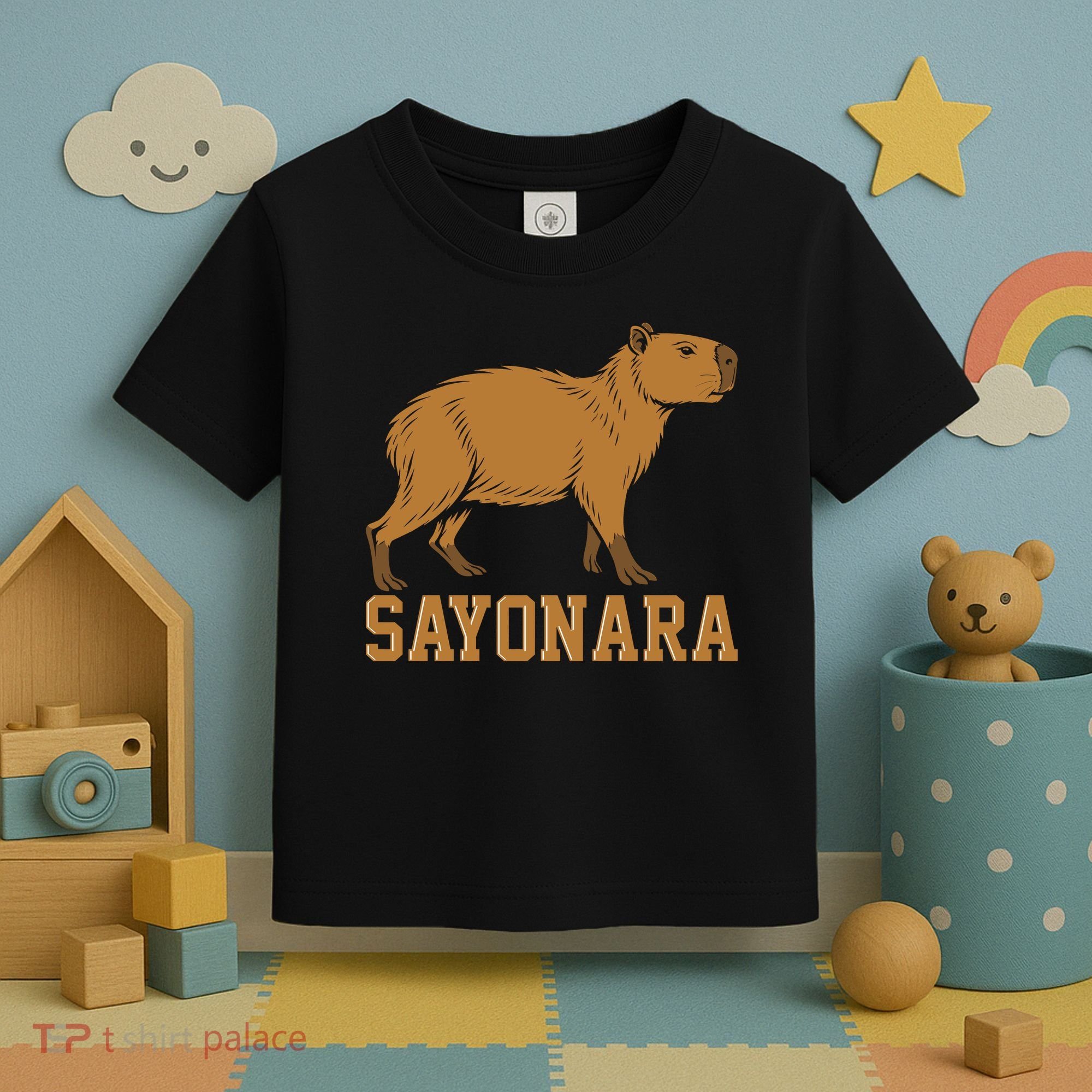 Sayonara Capybara Cartoon Animal Lovers Toddler T-Shirt