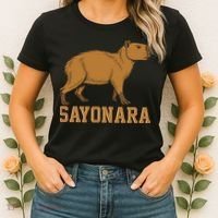 Sayonara Capybara Cartoon Animal Lovers Women's T-Shirt thumb 2