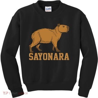 Sayonara Capybara Cartoon Animal Lovers Kids Sweatshirt