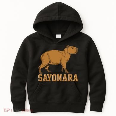 Sayonara Capybara Cartoon Animal Lovers Kids Hoodie