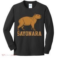 Sayonara Capybara Cartoon Animal Lovers Kids Long Sleeve Shirt thumb 0