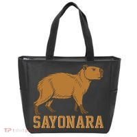 Sayonara Capybara Cartoon Animal Lovers Tote Bag thumb 0