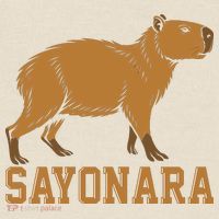 Sayonara Capybara Cartoon Animal Lovers T-Shirt thumb 2