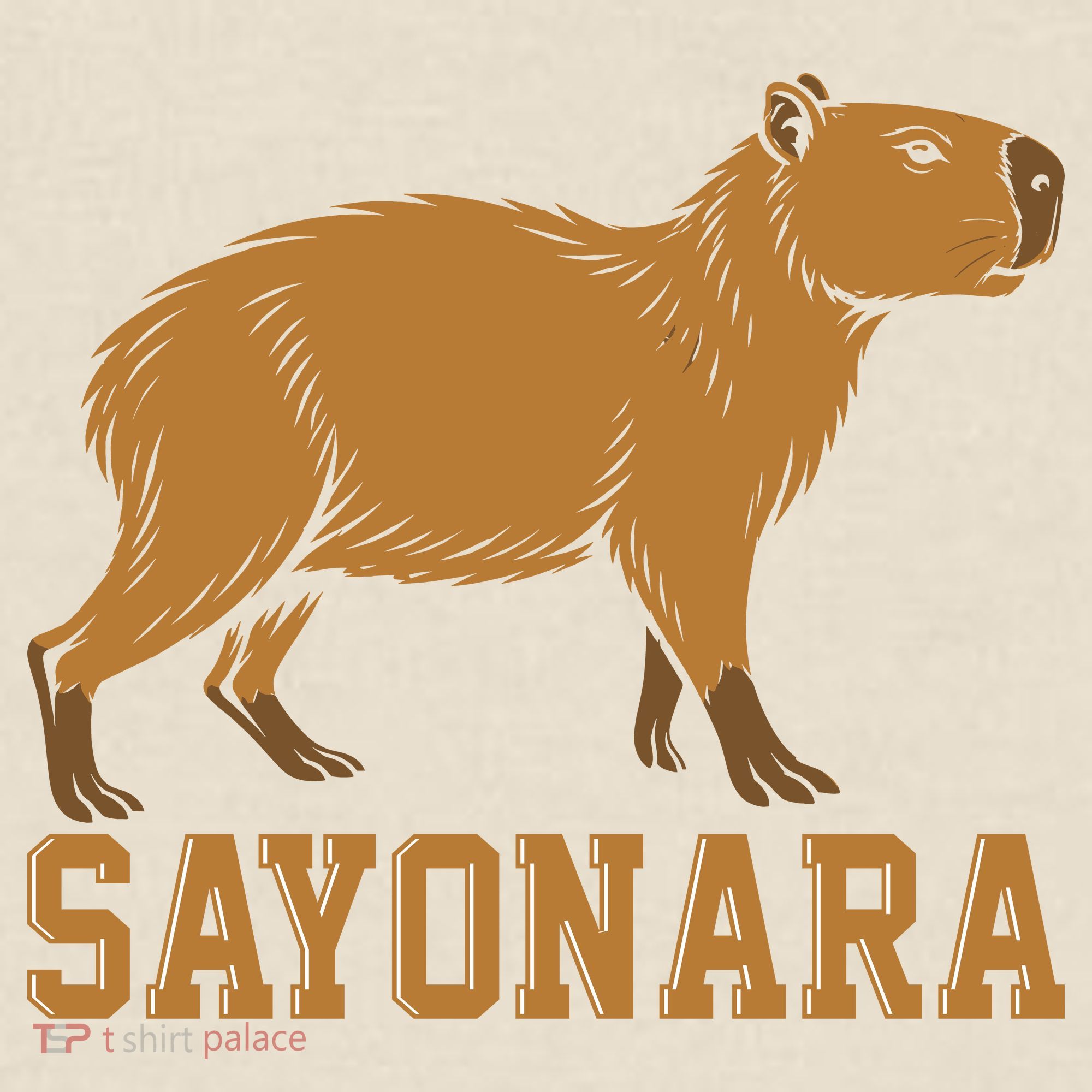 Sayonara Capybara Cartoon Animal Lovers Kids T-Shirt