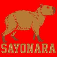 Sayonara Capybara Cartoon Animal Lovers Santa Hat thumb 1