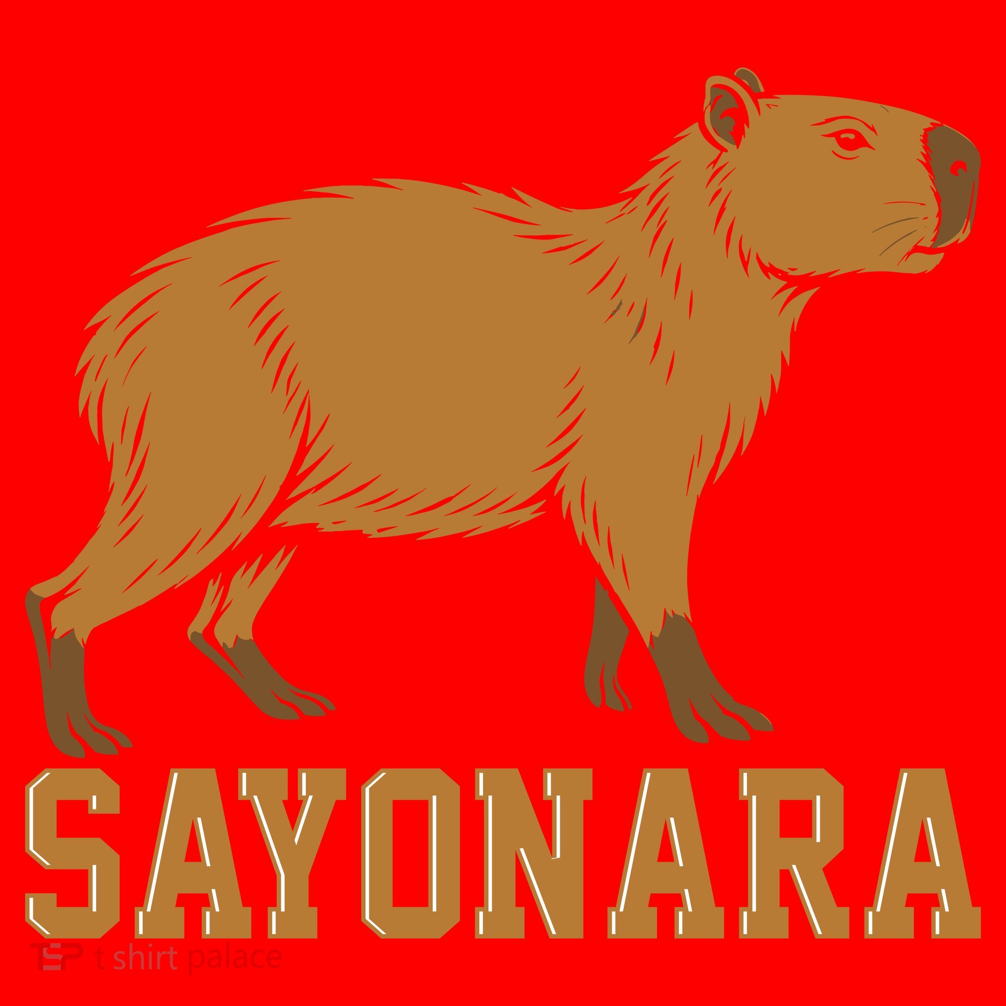 Sayonara Capybara Cartoon Animal Lovers Santa Hat
