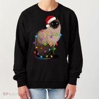 Siamese Cat Christmas Lights Xmas Cat Lover Gift Women's Sweatshirt thumb 0