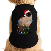 Siamese Cat Christmas Lights Xmas Cat Lover Gift Doggie Tank thumb 0