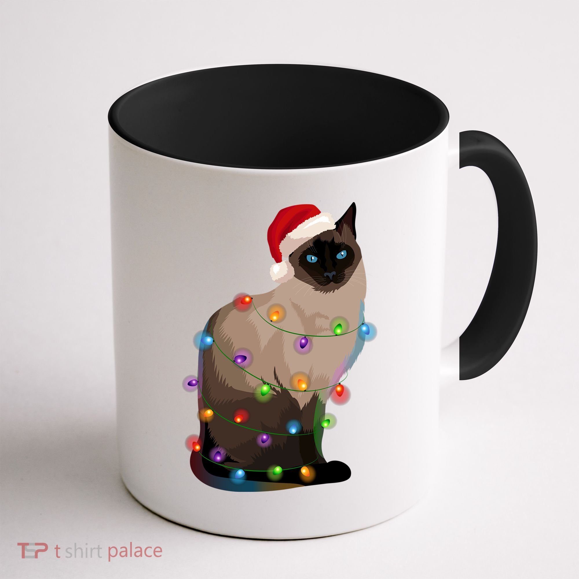 Siamese Cat Christmas Lights Xmas Cat Lover Gift Coffee Mug