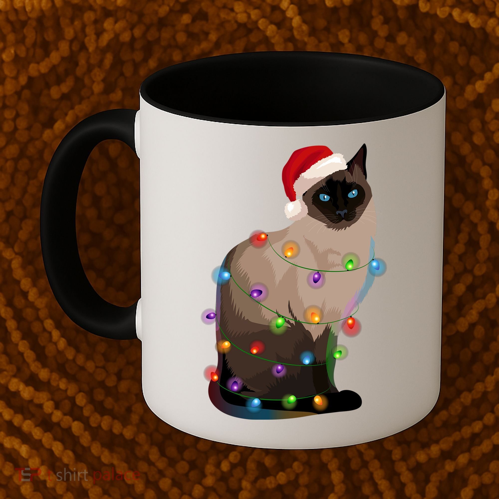 Siamese Cat Christmas Lights Xmas Cat Lover Gift Coffee Mug