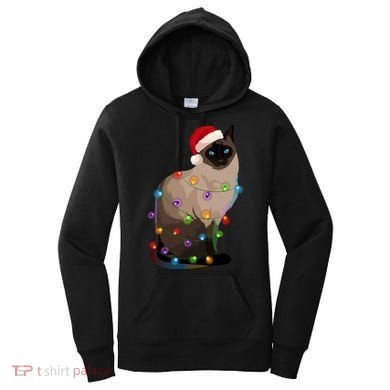 Siamese Cat Christmas Lights Xmas Cat Lover Gift Women's Hoodie