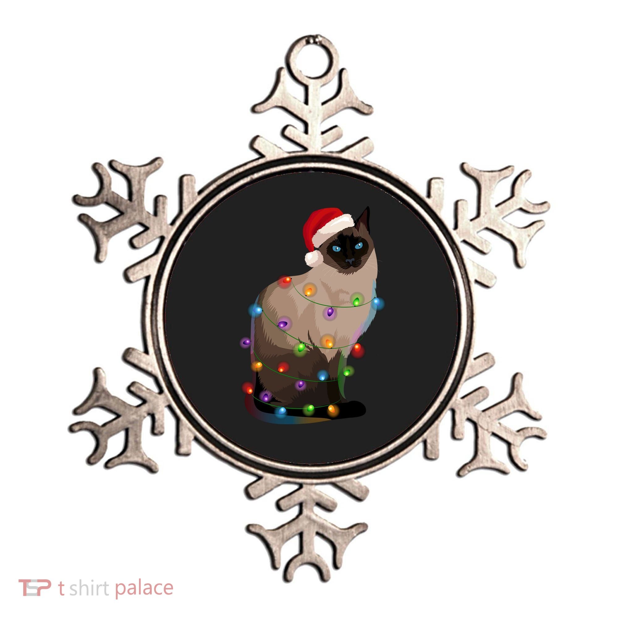Siamese Cat Christmas Lights Xmas Cat Lover Gift Ornament