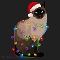 Siamese Cat Christmas Lights Xmas Cat Lover Gift Hat thumb 2