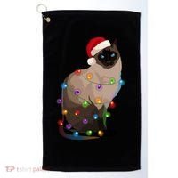 Siamese Cat Christmas Lights Xmas Cat Lover Gift Golf Towel thumb 0