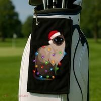 Siamese Cat Christmas Lights Xmas Cat Lover Gift Golf Towel thumb 2