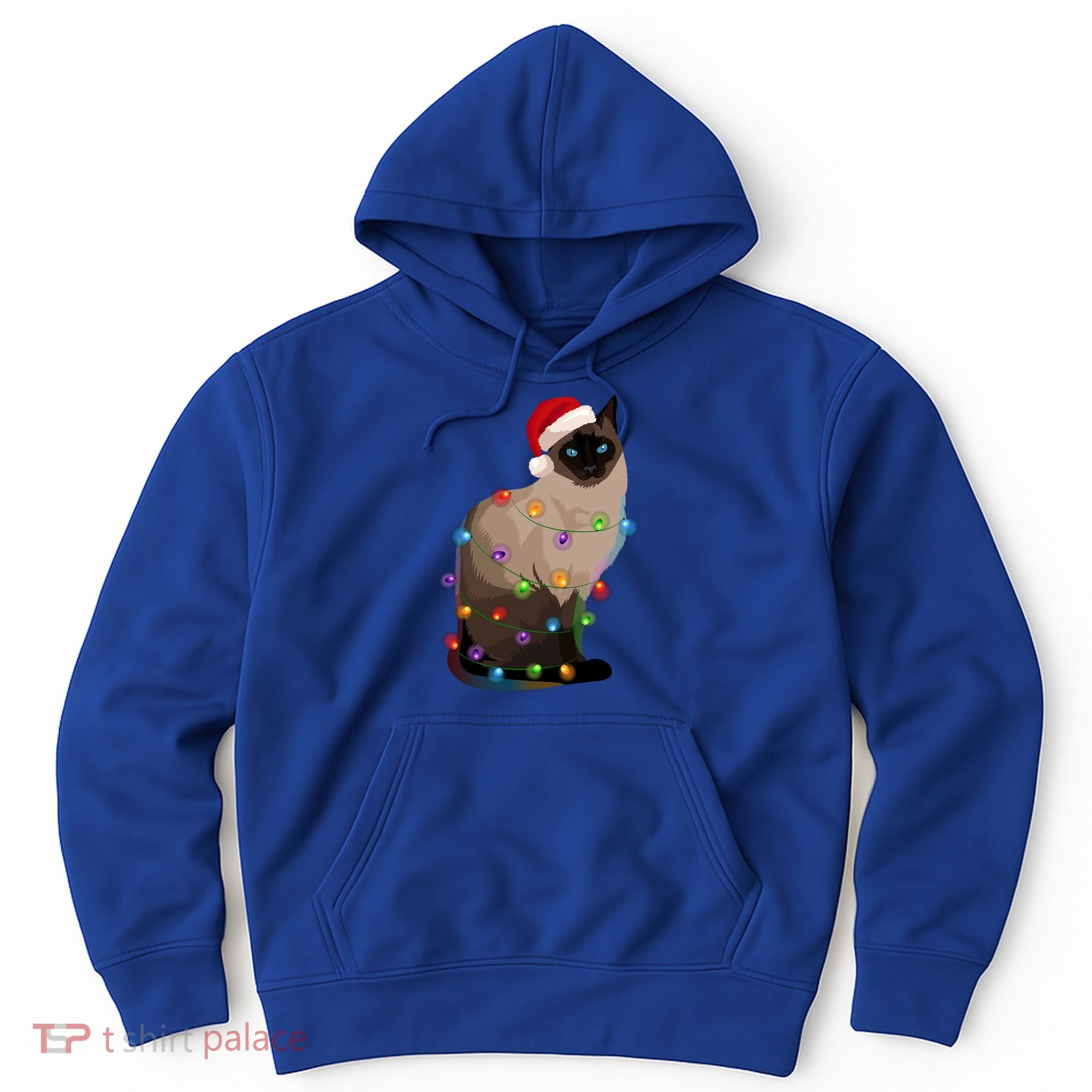 Siamese Cat Christmas Lights Xmas Cat Lover Gift Hoodie
